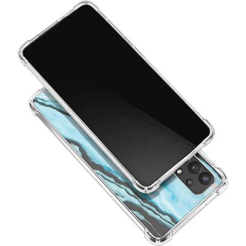 Aqua Blue Marble Ink Galaxy A32 5G Clear Case