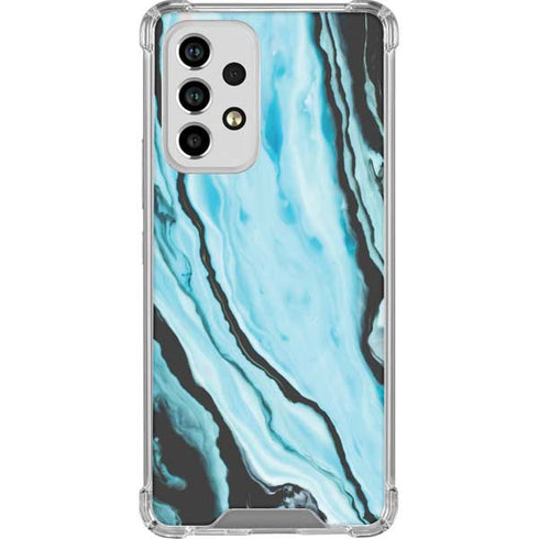 Aqua Blue Marble Ink Galaxy A53 5G Clear Case