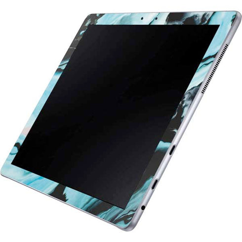 Aqua Blue Marble Ink Galaxy Book 12in Skin