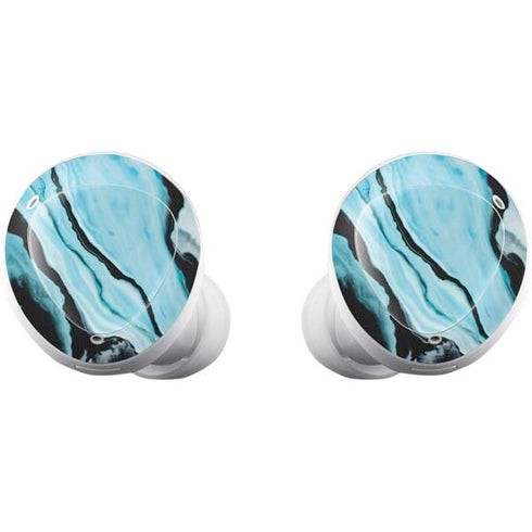 Aqua Blue Marble Ink Galaxy Buds Plus Skin