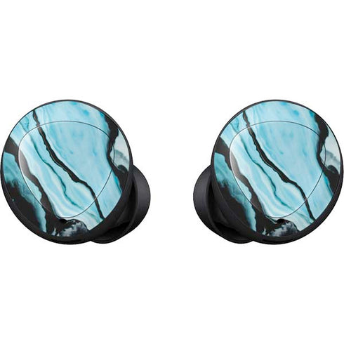 Aqua Blue Marble Ink Galaxy Buds Skin