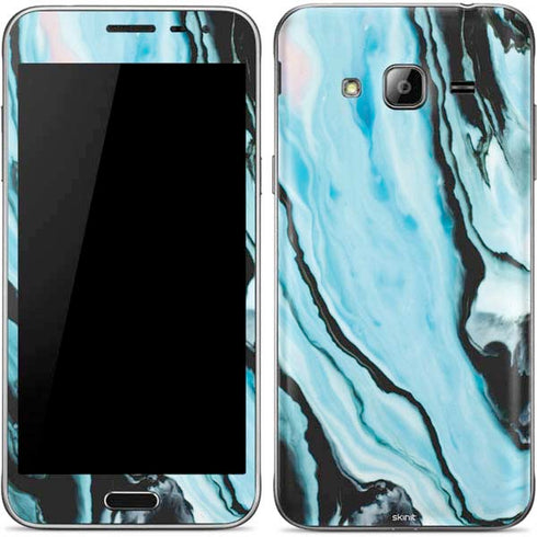 Aqua Blue Marble Ink Galaxy J3 Skin