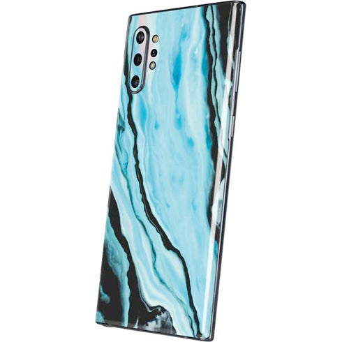 Aqua Blue Marble Ink Galaxy Note 10 Plus Skin