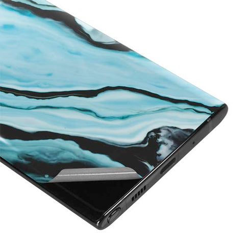 Aqua Blue Marble Ink Galaxy Note 10 Plus Skin