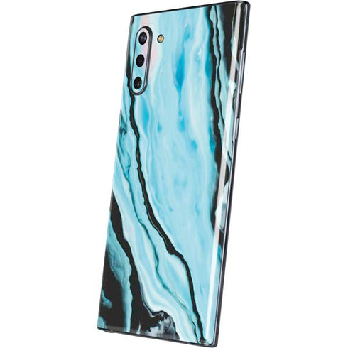 Aqua Blue Marble Ink Galaxy Note 10 Skin