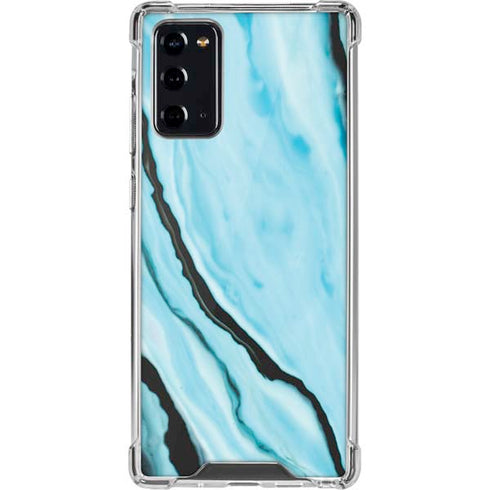 Aqua Blue Marble Ink Galaxy Note20 5G Clear Case