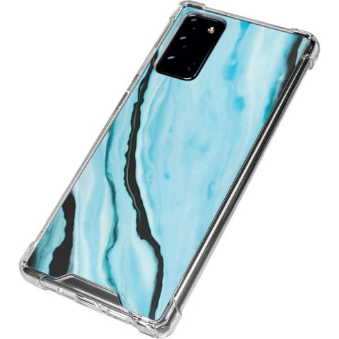 Aqua Blue Marble Ink Galaxy Note20 5G Clear Case