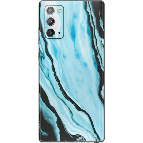 Aqua Blue Marble Ink Galaxy Note20 5G Skin