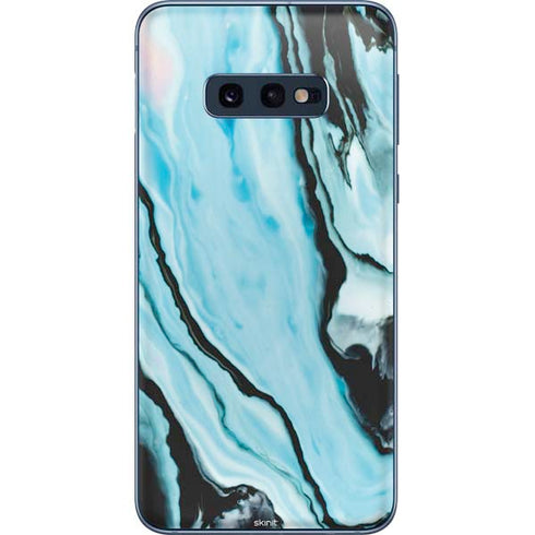 Aqua Blue Marble Ink Galaxy S10e Skin