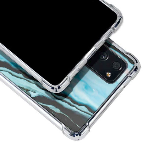 Aqua Blue Marble Ink Galaxy S20 FE Clear Case