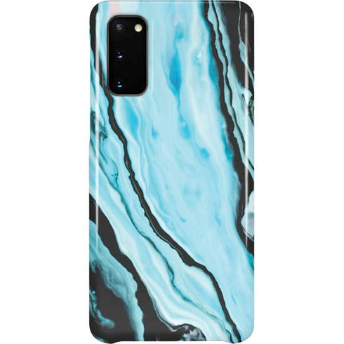 Aqua Blue Marble Ink Galaxy S20 Lite Case