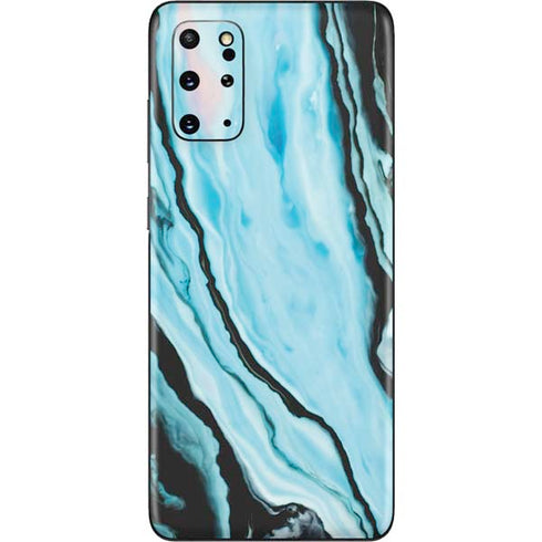 Aqua Blue Marble Ink Galaxy S20 Plus Skin