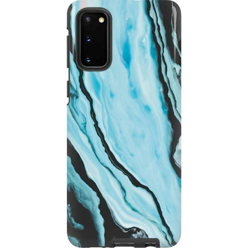 Aqua Blue Marble Ink Galaxy S20 Pro Case