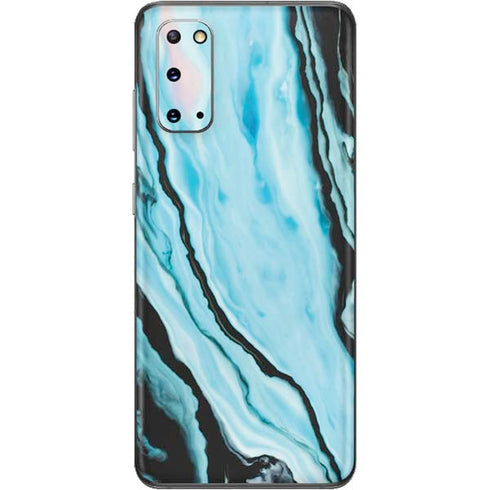 Aqua Blue Marble Ink Galaxy S20 Skin