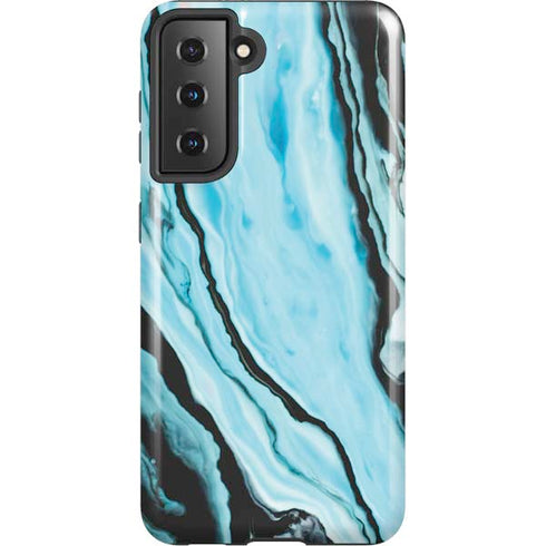 Aqua Blue Marble Ink Galaxy S21 5G Pro Case