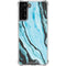 Aqua Blue Marble Ink Galaxy S21 FE Clear Case
