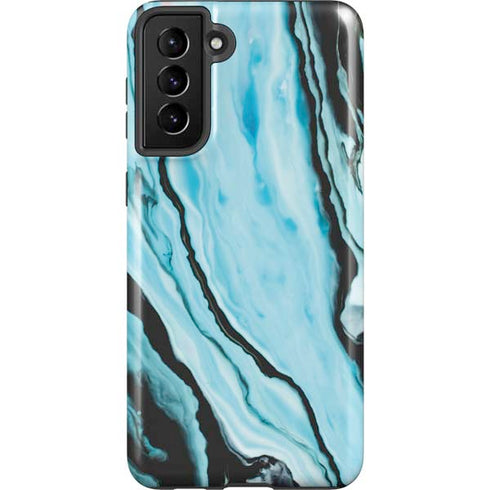 Aqua Blue Marble Ink Galaxy S21 Plus 5G Pro Case
