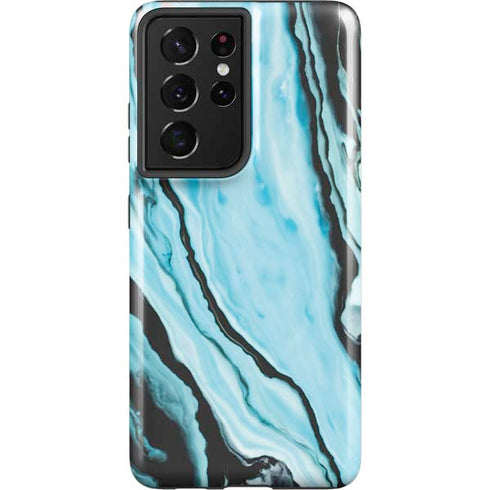 Aqua Blue Marble Ink Galaxy S21 Ultra 5G Pro Case