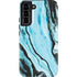 Aqua Blue Marble Ink Galaxy S22 Plus Pro Case
