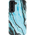 Aqua Blue Marble Ink Galaxy S22 Pro Case