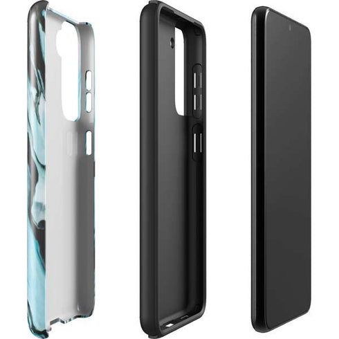 Aqua Blue Marble Ink Galaxy S22 Pro Case