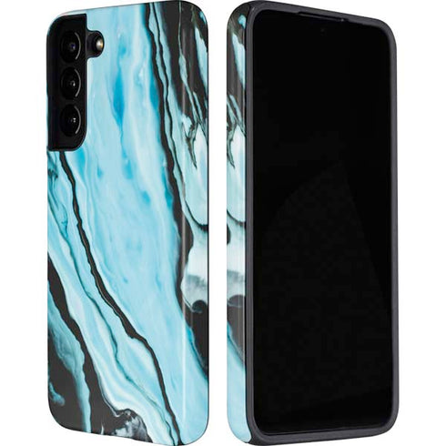 Aqua Blue Marble Ink Galaxy S22 Pro Case