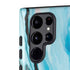 Aqua Blue Marble Ink Galaxy S22 Ultra Pro Case
