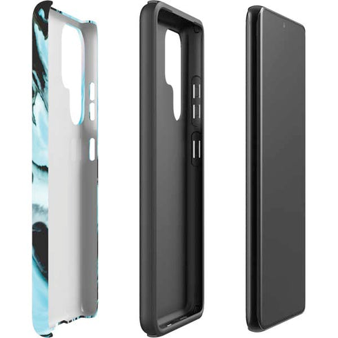 Aqua Blue Marble Ink Galaxy S22 Ultra Pro Case