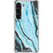 Aqua Blue Marble Ink Galaxy S23 Clear Case