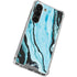 Aqua Blue Marble Ink Galaxy S23 Clear Case