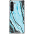 Aqua Blue Marble Ink Galaxy S23 Plus Clear Case