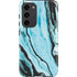 Aqua Blue Marble Ink Galaxy S23 Plus Pro Case