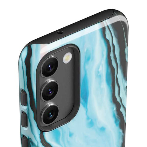 Aqua Blue Marble Ink Galaxy S23 Plus Pro Case