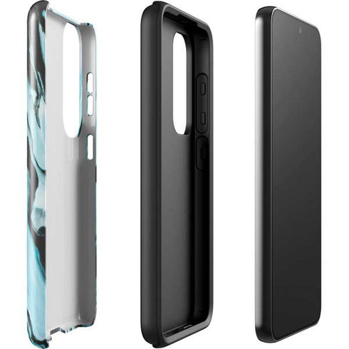 Aqua Blue Marble Ink Galaxy S23 Plus Pro Case