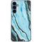 Aqua Blue Marble Ink Galaxy S24 Clear Case