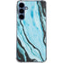 Aqua Blue Marble Ink Galaxy S24 Clear Case