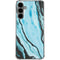 Aqua Blue Marble Ink Galaxy S24 Plus Clear Case