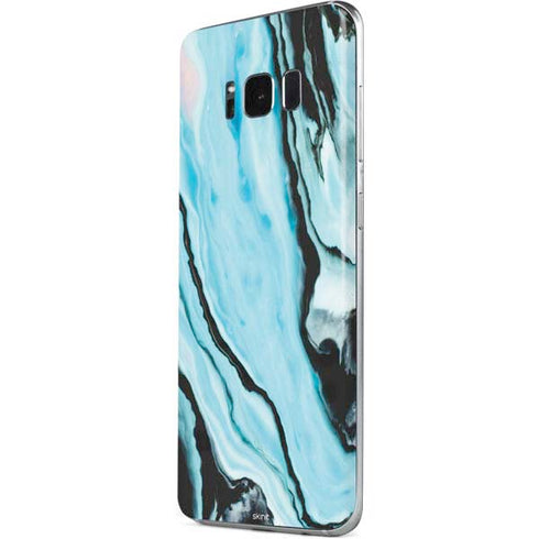 Aqua Blue Marble Ink Galaxy S8 Skin