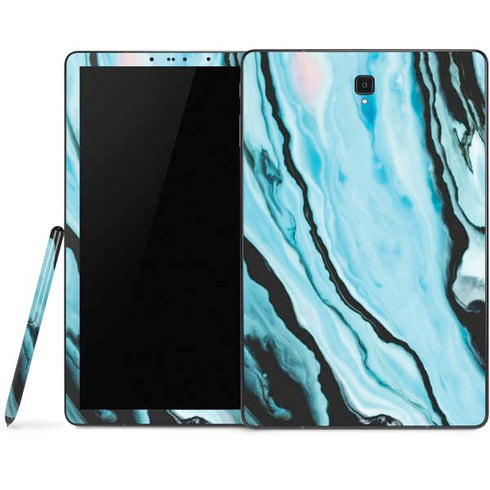 Aqua Blue Marble Ink Samsung Galaxy Tab Skin