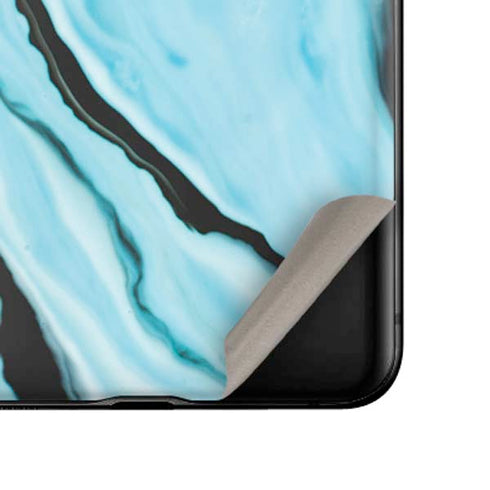 Aqua Blue Marble Ink Galaxy Z Flip Skin