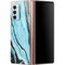 Aqua Blue Marble Ink Galaxy Z Fold2 5G Skin