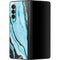Aqua Blue Marble Ink Galaxy Z Fold3 5G Skin