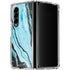 Aqua Blue Marble Ink Galaxy Z Fold4 5G Clear Case