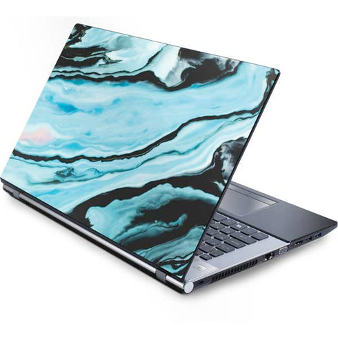 Aqua Blue Marble Ink Generic Laptop Skin