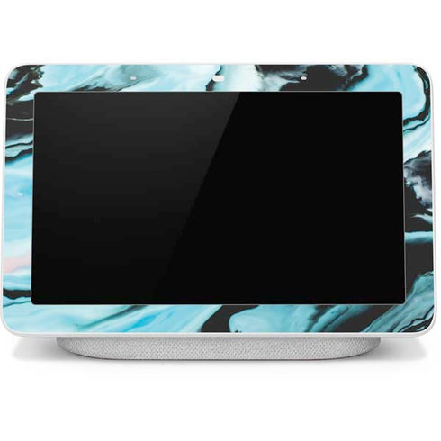 Aqua Blue Marble Ink Google Home Hub Skin