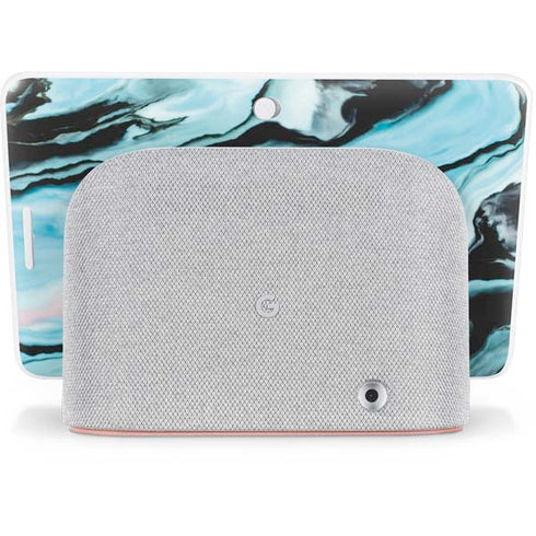 Aqua Blue Marble Ink Google Home Hub Skin