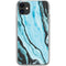 Aqua Blue Marble Ink iPhone 11 Clear Case