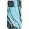 Aqua Blue Marble Ink iPhone 11 Impact Case