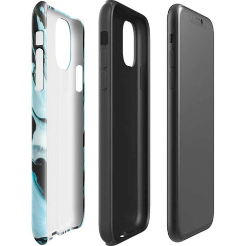Aqua Blue Marble Ink iPhone 11 Impact Case
