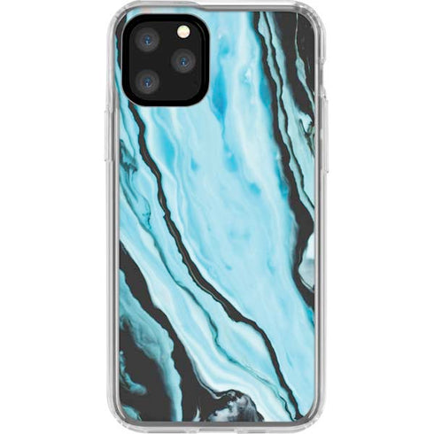 Aqua Blue Marble Ink iPhone 11 Pro Clear Case